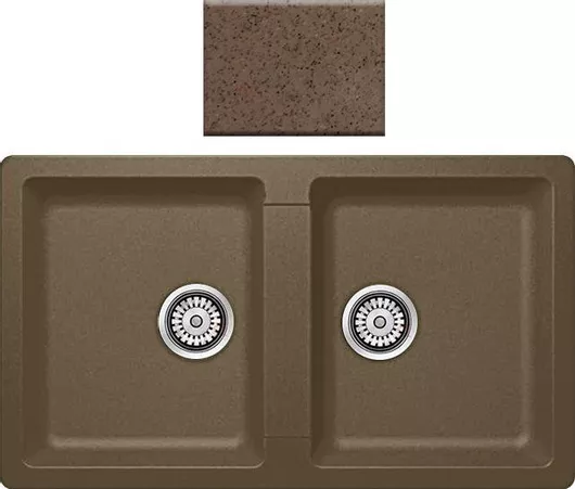 Νεροχύτης Κουζίνας Sanitec Classic 334 Ένθετος από Συνθετικό Γρανίτη 86x50x19cm Granite Rust