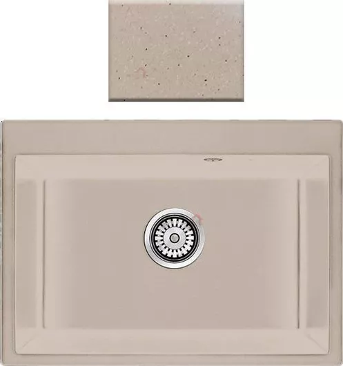 Νεροχύτης Κουζίνας Sanitec Classic 338 Ένθετος από Συνθετικό Γρανίτη 70x50x19cm Granite Cappuccino