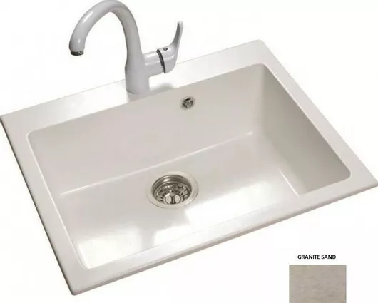 Νεροχύτης Κουζίνας Sanitec Classic 338 Ένθετος από Συνθετικό Γρανίτη 70x50x19cm Granite Sand