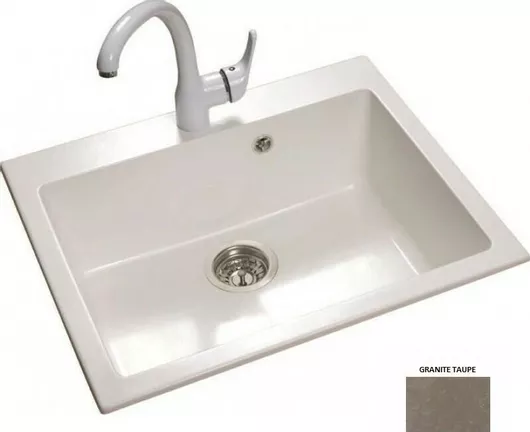 Νεροχύτης Κουζίνας Sanitec Classic 338 Ένθετος από Συνθετικό Γρανίτη 70x50x19cm Granite Taupe