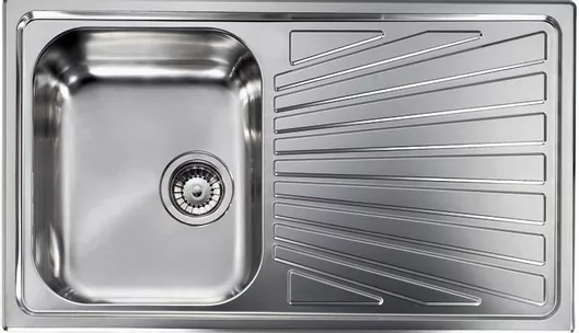 Νεροχύτης Κουζίνας Sanitec Cometa 11413 Ένθετος Inox Σατινέ 86x50x20cm Ασημί
