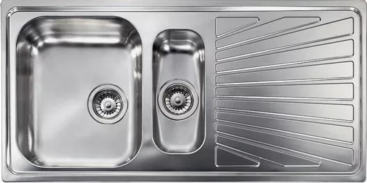 Νεροχύτης Κουζίνας Sanitec Cometa 11455 Ένθετος Inox Σατινέ Αριστερός 100x50x20cm Ασημί