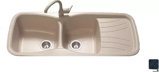 Νεροχύτης Κουζίνας Sanitec Classic 311 Ένθετος από Συνθετικό Γρανίτη 120x51x22cm Granite Blue