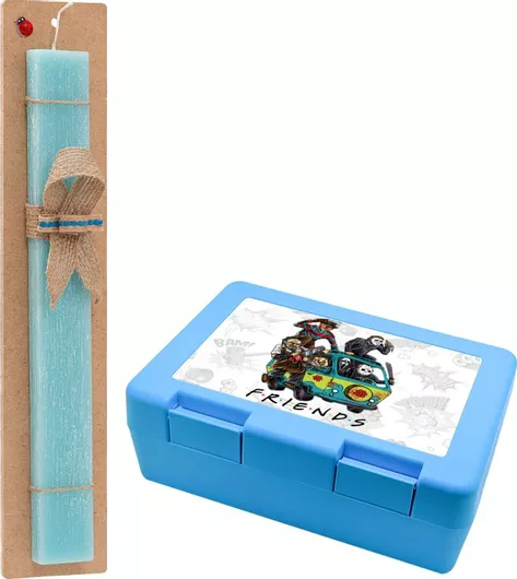 Πασχαλινή Λαμπάδα Halloween Friends Scooby Doo Πλακέ Σετ με Παιδικό Δοχείο Κολατσιού Τιρκουάζ