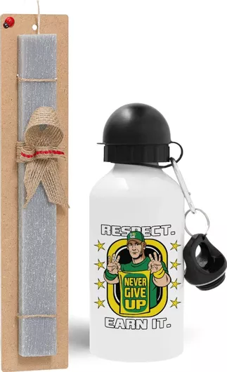 Πασχαλινή Λαμπάδα John Cena Πλακέ Σετ με Παγούρι 500ml Γκρι