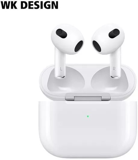 Handsfree Ακουστικά WK V03 In-ear Bluetooth με Θήκη Φόρτισης Λευκό