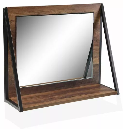 Καθρέπτης Μπάνιου Versa S3407770 Ορθογώνιο 48x60cm Πλαστικός Καφέ