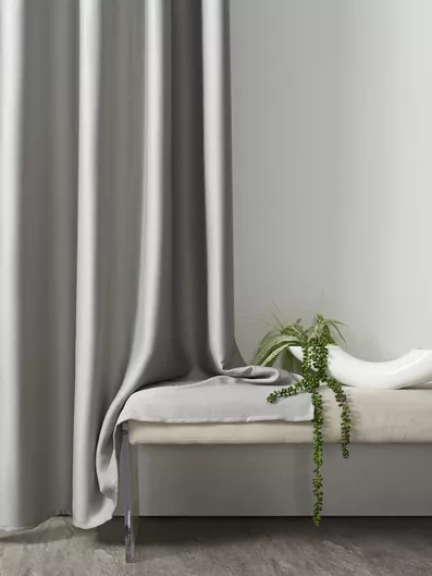 Κουρτίνα Viopros Πόρτας Blackout Μονόχρωμο με Τρουκς 140x260cm Γκρι