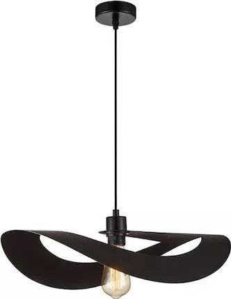 Κρεμαστό Φωτιστικό Viokef Μονόφωτο Μαύρο E27 40W