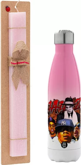 Πασχαλινή Λαμπάδα JAY-Z Πλακέ Σετ με Μεταλλικό Παγούρι Θερμός 500ml Ροζ