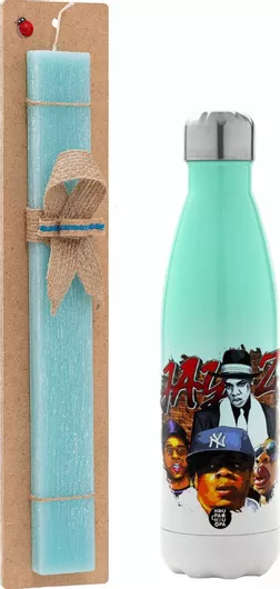 Πασχαλινή Λαμπάδα JAY-Z Πλακέ Σετ με Μεταλλικό Παγούρι Θερμός 500ml Τιρκουάζ