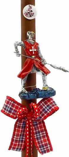 Πασχαλινή Λαμπάδα Rose Poupee 24.36 Χειροποίητη με Ιππότη Papo Καφέ