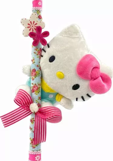 Πασχαλινή Λαμπάδα Rose Poupee 24.45 Χειροποίητη Hello Kitty 16cm Πολύχρωμο