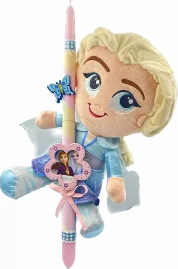 Πασχαλινή Λαμπάδα Rose Poupee 24.53 Χειροποίητη Frozen Έλσα 30cm Ροζ
