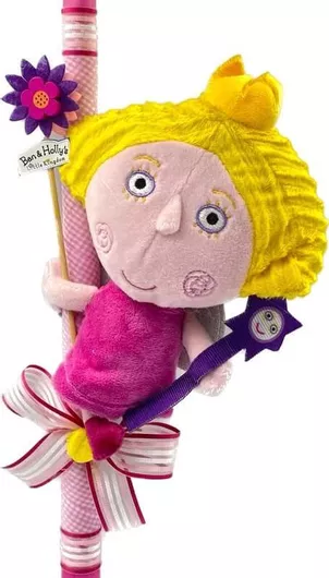Πασχαλινή Λαμπάδα Rose Poupee 24.57 Χειροποίητη Ben & Holly 22cm Ροζ