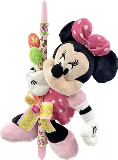 Πασχαλινή Λαμπάδα Rose Poupee 24.60 Χειροποίητη Μίνι Μάους 30cm Ροζ