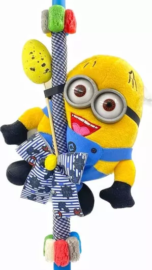 Πασχαλινή Λαμπάδα Rose Poupee Χειροποίητη Minion Μπλε