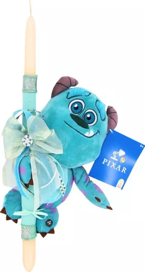 Πασχαλινή Λαμπάδα Sambro με Λούτρινο Sulley Μπαμπούλας ΑΕ με Ήχο 30cm Μπεζ