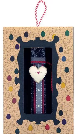 Πασχαλινή Λαμπάδα Synchronia LA22212B με Διακοσμητική Καρδούλα Φελτ Γκρι