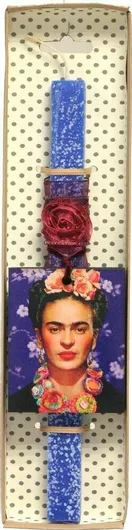 Πασχαλινή Λαμπάδα Synchronia Frida Kahlo Μπλε