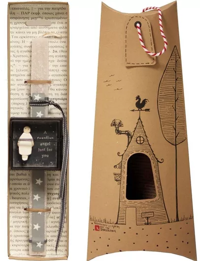 Πασχαλινή Λαμπάδα Synchronia Pin σε Μαύρο Κουτί Άγγελος Κρεμ