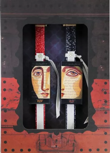 Πασχαλινή Λαμπάδα Synchronia Αγιογραφία για Δύο Μαύρο / Κόκκινο