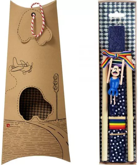 Πασχαλινή Λαμπάδα Synchronia LA22035B με Ακροβάτη Μπλε