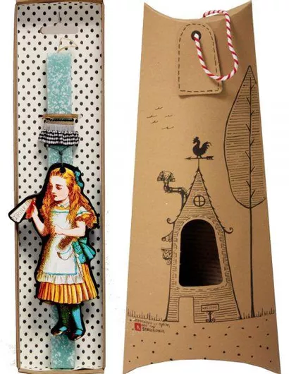 Πασχαλινή Λαμπάδα Synchronia Αλίκη Vintage Drink Σιέλ