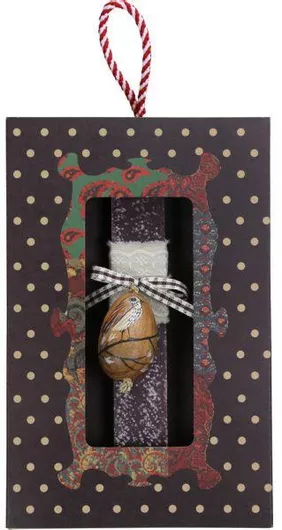 Πασχαλινή Λαμπάδα Synchronia Αυγό Ζωγραφισμένο Πουλί Καφέ