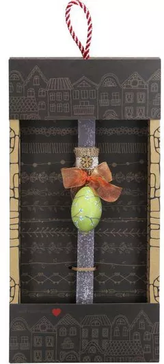 Πασχαλινή Λαμπάδα Synchronia Αυγό Ζωγραφιστό Κλαδιά Γκρι