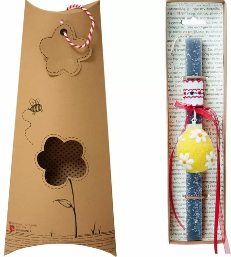 Πασχαλινή Λαμπάδα Synchronia Αυγό Φελτ Γκρι Ανοιχτό