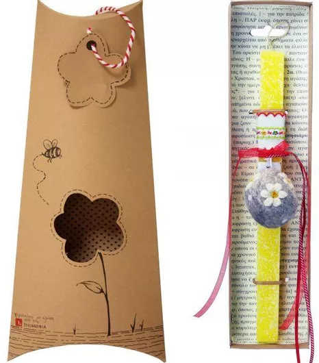 Πασχαλινή Λαμπάδα Synchronia Αυγό Φελτ Κίτρινο