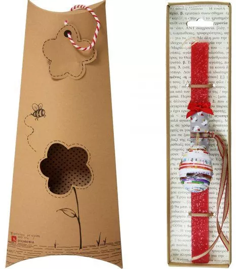 Πασχαλινή Λαμπάδα Synchronia Αυγό Χειροτέχνημα Κόκκινο