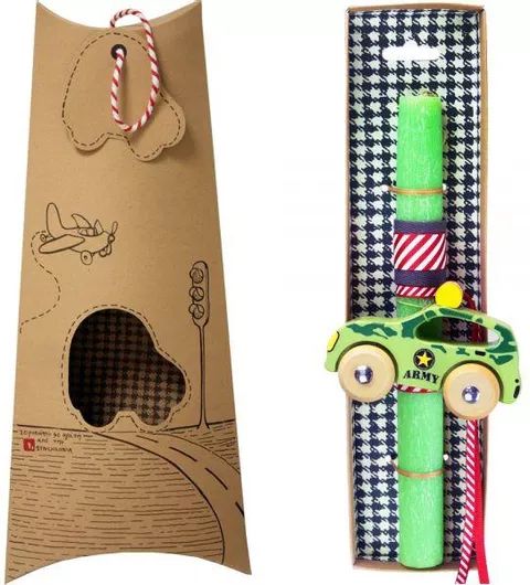 Πασχαλινή Λαμπάδα Synchronia LA22029C με Αυτοκίνητο SUV Λαχανί