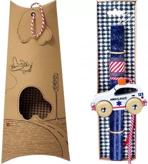 Πασχαλινή Λαμπάδα Synchronia LA22029D με Αυτοκίνητο SUV Μπλε