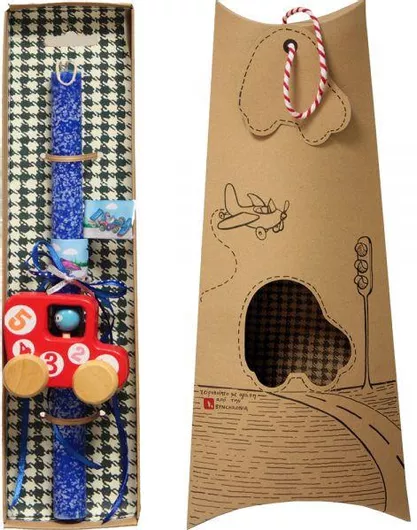 Πασχαλινή Λαμπάδα Synchronia Αυτοκίνητο Ελεκτρίκ Μπλε