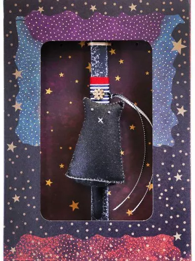 Πασχαλινή Λαμπάδα Synchronia LA23036A με Γάτα Φελτ Μαύρο