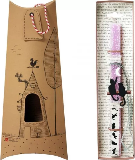 Πασχαλινή Λαμπάδα Synchronia Γατούλες στο Κλαδί Λιλά