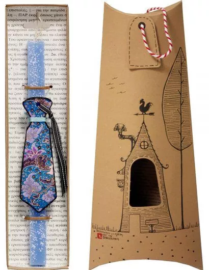 Πασχαλινή Λαμπάδα Synchronia Γραβάτα Λαχούρια Γαλάζιο