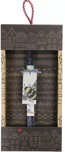 Πασχαλινή Λαμπάδα Synchronia Ετικέτα με Στάμπα Μέλισσες Μαύρο