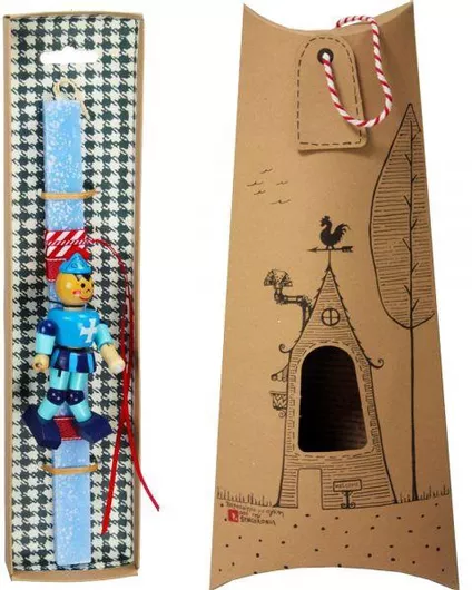 Πασχαλινή Λαμπάδα Synchronia Ιππότης Ξύλινος Σιέλ