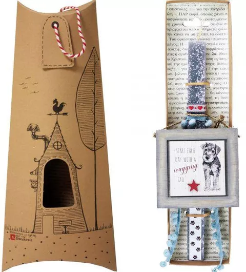 Πασχαλινή Λαμπάδα Synchronia Καδράκι Σκύλος Wagging Γκρι