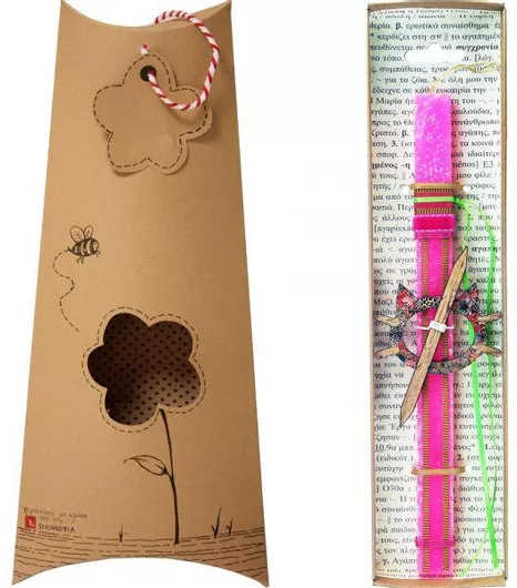 Πασχαλινή Λαμπάδα Synchronia LA22031D με Κλιπ Μαλλιών Neon Φούξια