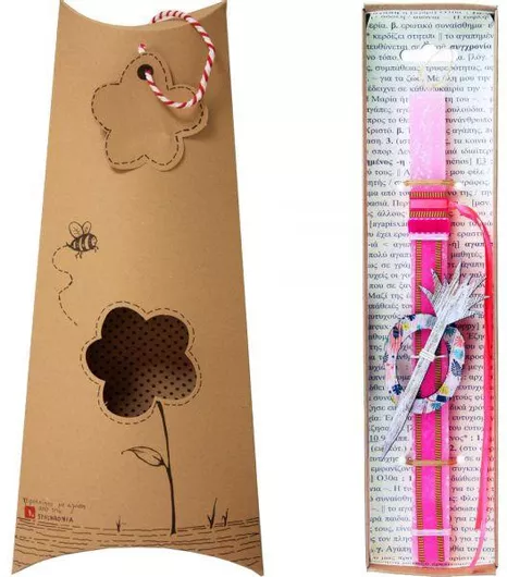 Πασχαλινή Λαμπάδα Synchronia LA22031E με Κλιπ Μαλλιών Ροζ