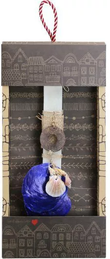 Πασχαλινή Λαμπάδα Synchronia Κοχύλια Λευκό