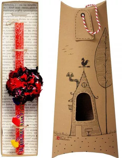 Πασχαλινή Λαμπάδα Synchronia Λαστιχάκι Μετάξι Κοραλί