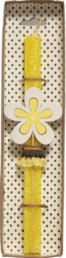 Πασχαλινή Λαμπάδα Synchronia Λουλούδι σε Στικ Κίτρινο