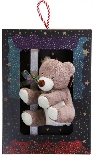 Πασχαλινή Λαμπάδα Synchronia Λούτρινο Αρκουδάκι Γκρι