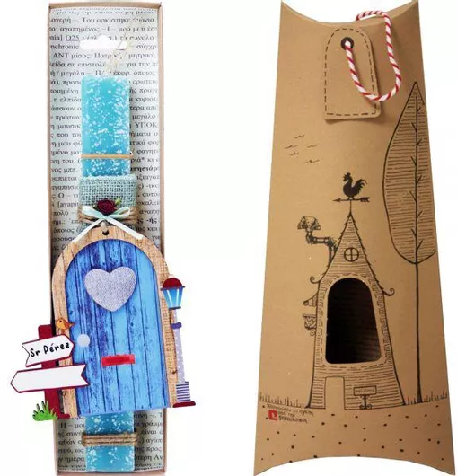 Πασχαλινή Λαμπάδα Synchronia LA22015C με Διακοσμητικό Μαγική Πόρτα Βεραμάν