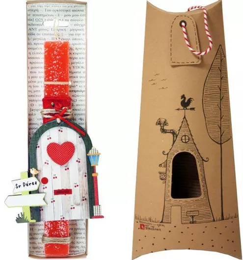 Πασχαλινή Λαμπάδα Synchronia LA22015E με Διακοσμητικό Μαγική Πόρτα Κοραλί